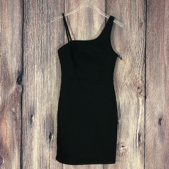 Topshop Dresses & Skirts - Topshop Asymmetric Denim Sheath Dress Black